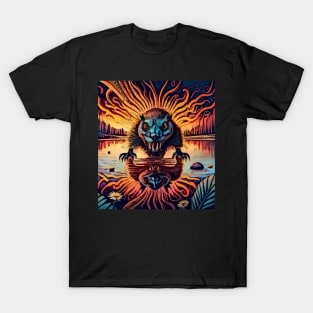 watercolor groundhog nightmare flower demon T-Shirt